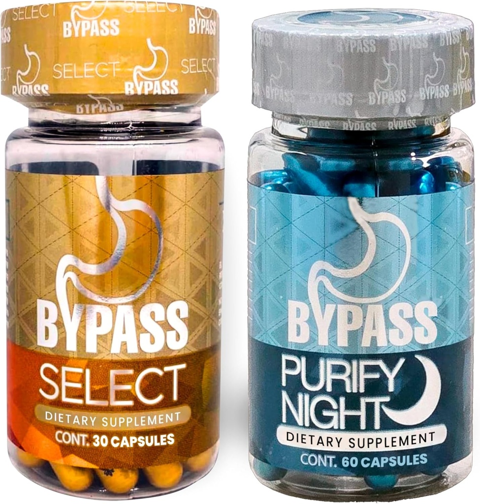 Générique Bypass Duo Select & PURIFY - Quemá grasa de día y de Noche (Sélectionnez 30caps) - (purifier 60caps), Bleu et Or