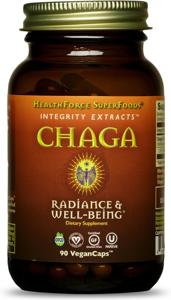 HealthForce Superfoods Integrity Extraits Chaga – Capsules - 90 Capsules Vegan