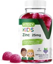 Viteey Zinc pour les enfants Gummies, 25mg - Immune Support pour les enfants et les adolescents - puissant antioxydant naturel, supplément de vitamine de zinc pour enfants - végétalien, sans gélatine, sans gluten - goût de baies à croquer