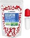 XPRS Nutra Taille 3 Capsules vides - 1000 Compte Capsules de gélatine vides - Pills Bricolage Capsule Remplissage - Gel Pure de Pilule de Bovine Caps remplis pour Do-It-Youlf Vitamines et Suppléments (Rouge/Blanc)