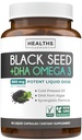 Capsules d'huile de graines noires pressées à froid - supplément d'huile de graines noires de Nigella Sativa non OGM végétalien avec Omega 3 DHA pour le mieux-être complet du corps et le soutien du cerveau - Omega 3 végétalien et Thymoquinone-Rich (1 mois)