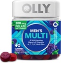 Gummy multivitamines pour hommes, vitamines A, C, D, E, B, zinc, saveur de mûrier, approvisionnement de 45 jours - 90 Comte