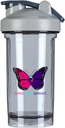 Sensibilisation au cancer de la thyroïde 18 Once Shaker Biberon Mixer Pré-entraînement anti-fuite Les protéines Shakes Replacement des repas Shakes Biberons 500ML/18 Oz Gray&-1&-1&-1-1