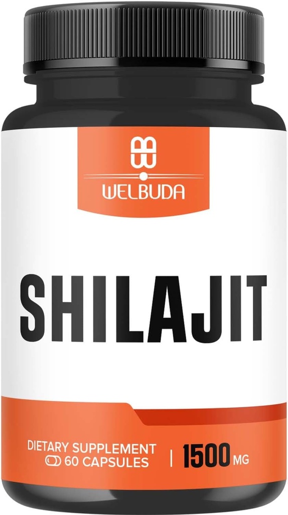 Extrait 5:1 Shilajit Supplément 1500mg - Supports pour le système immunitaire, la production d'énergie, la santé cérébrale et le bien-être général - 60 Capsules