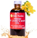 Em's Herbals Fresh St. John's Wort Oil - Wild Harvested in USA, Solution naturelle pour le malaise nerveux, éruptions cutanées, soins des plaies, cicatrices et marques stretch - peau, visage, corps, cheveux, huile de massage (4 Oz)
