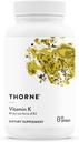 THORNE - Vitamine K - Vitamines K1 et K2 (en tant que complément MK-4 et MK-7) - Soutient des os forts* - Ingrédients cliniquement étudiés - Sans gluten, sans lait et sans soja - 60 portions