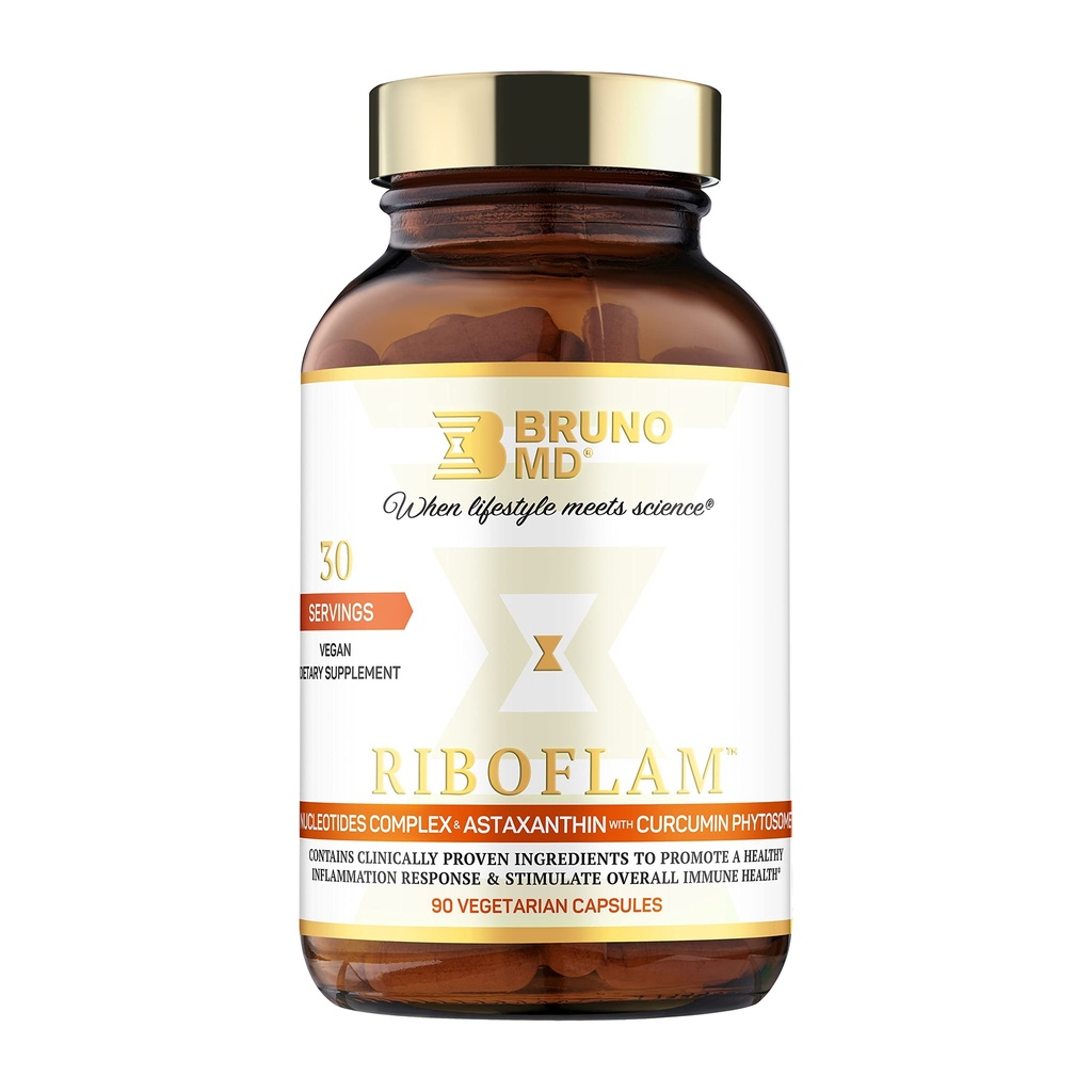 Riboflam, Ingrédients du booster du système immunitaire éprouvé cliniquement, Réponse inflammatoire saine, Phytosome curcumin, Nucléotides, 100% végétalien