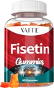 Fisetin Suppléments 500mg - Supplément Gummy, puissant mélange antioxydant pour le soutien de la santé cellulaire - Vegan et non-OGM formule avec les flavonoïdes et les extraits de plantes, Boost fonction cognitive, 60 Gummies