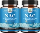 Supplément NAC N-acétyl Cysteine 1000mg - Vegan High Absorption Non-Smelly NAC 1000mg Capsules Précurseur de glutathion pour le nettoyage du foie Detox & Repair Plus Lung Health and Immunity Support (4 mois)