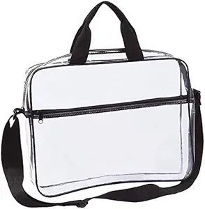 Sac de mallette de portefeuille clair avec poignées Porte-documents de travail Organisateur de fichiers de voyage transparent avec poche à fermeture éclair et stylo sur le côté
