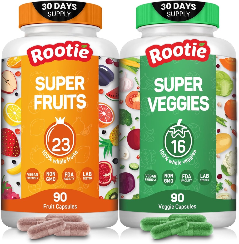 Supplément de fruits et légumes Mélange puissant de 39 fruits et légumes entiers, comble les lacunes nutritionnelles, obtenir de l'énergie, le bien-être. USA Made Non-OGM/Vegan/Gluten Free. Emballage Mai Varier (30 jours d'approvisionnement)