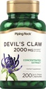 Piping Rock Devils Claw 2000mg-200 Capsules-Supplément à base de plantes Extracté concentré (non-OGM), sans gluten
