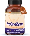 WellnessOne ProOneZyme Suppléments enzymatiques digestifs - Enzymes protéolytiques systémiques pour la digestion, la santé des Guts, le dégazage et la bloatation - Contient du bromelain, de la nattokinase, de la protéase et plus - 90 Capsules