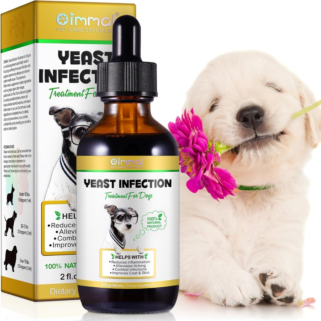 Traitement de l'infection des levures pour chiens, traitement de l'infection des oreilles des chiens soutient un soulagement des démangeaisons, un soulagement de l'inflammation, un soulagement de l'allergie et plus 2 oz
