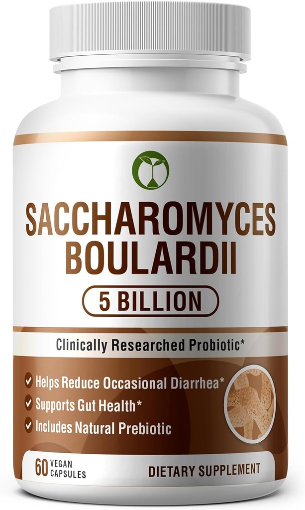 Probiotiques pour la santé digestive Saccharomyces Boulardii 60 Capsules (Saccharomyces Boulardii)