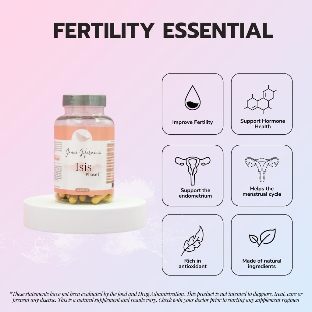 Isis Phase 2 – Conception – Supplément alimentaire PCOS naturel avec vitamine B6 aide à réguler l'activité hormonale pour soutenir la conception, la phase lutéale et le cycle menstruel