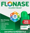 Vaporisateur anti-allergie à la flonase, médicament anti-allergie à 24 heures sans somnolence, spray anti-allergie à mesure - 144 sprays (paquet de 2) - Allégation d'automne et de saison