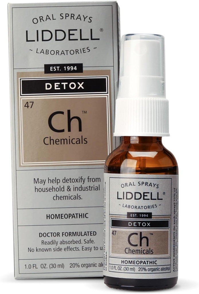 Liddell Spray de désintoxication chimique homéopathique, 1 once fluide