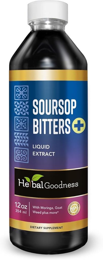 Bien-être à base de plantes Bitters de sourcils gouttes liquides, 10 en 1 avec Moringa, Papaya, Burdock & Ginger, Séréne biologique Bitters de sourcils - Gut Support & Detox corps naturel tonique à base de plantes