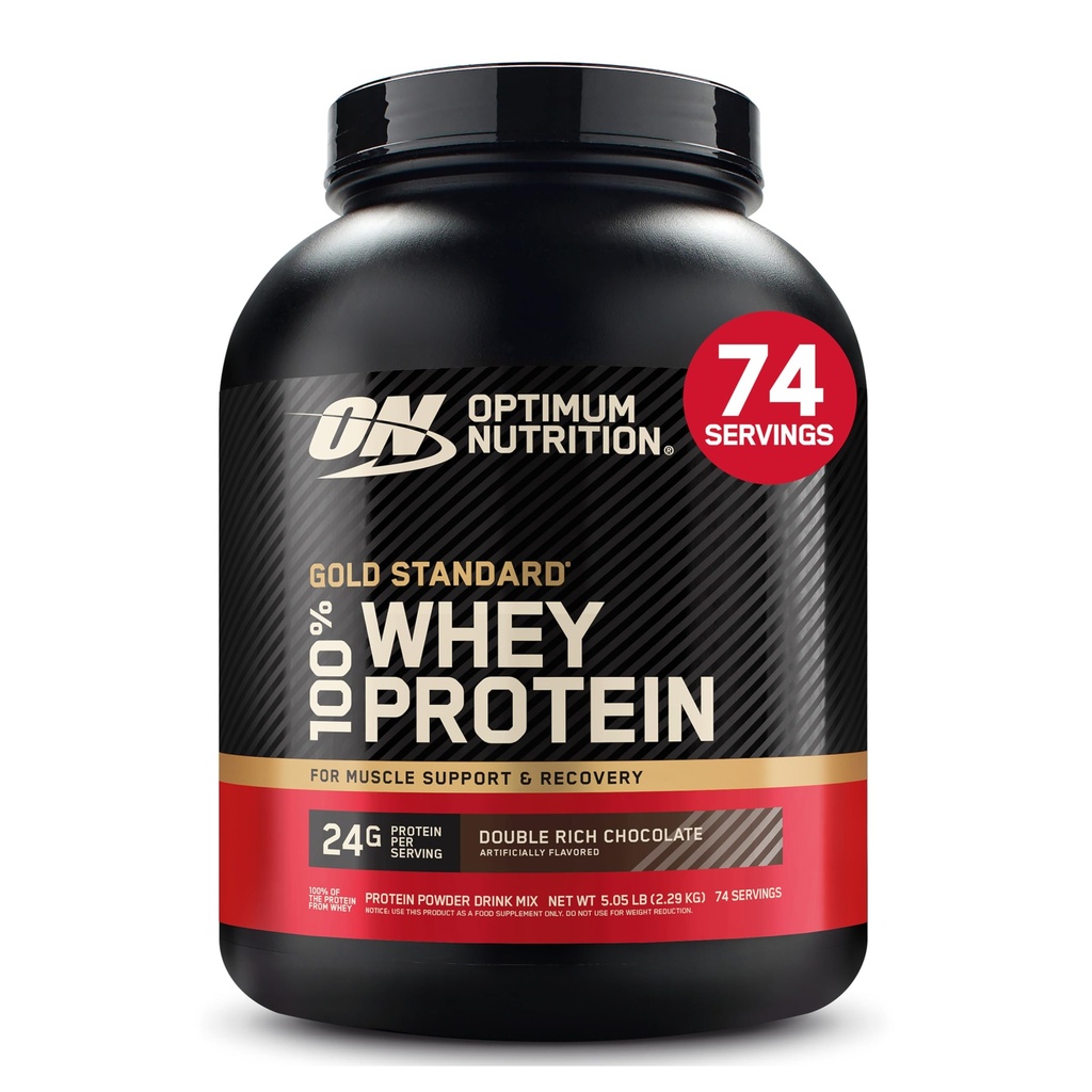 Optimum Nutrition Or Standard 100% poudre de protéines de lactosérum, chocolat double riche, 5 livres (paquetage mai Vary)