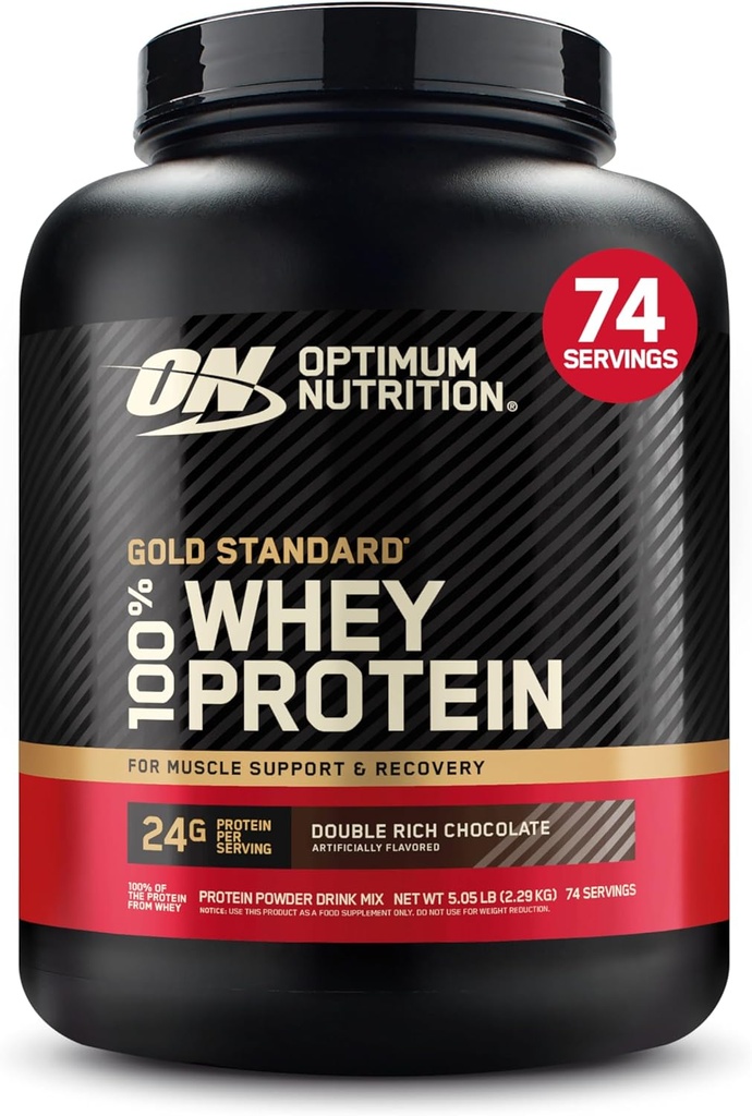 Optimum Nutrition Or Standard 100% poudre de protéines de lactosérum, chocolat double riche, 5 livres (paquetage mai Vary)