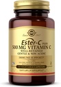 Solgar Ester-C Plus 500 mg Vitamine C (Complexe d'Ascorbate) - 50 capsules végétales - douces et non acides - Antioxydants et immunosupport - Non OGM, végétalien, sans gluten, sans casher - 50 portions