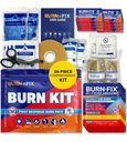 BurnFix® Burn Kit Premiers soins pour les brûlures d'urgence – Traitement de la brûlure de 26 pièces avec gel de refroidissement, dressings et gants – Cuisine, Sunburn, Chimique et Scald Relief – Maison, Bureau, Voyage