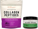 Collagen Peptides & Beyond Greens (Hair, Skin, Nail, and Joint Support) + Immune Boost, Detox, & Energy