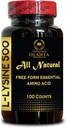 L-LYSINE Supplement Amino ACIDS - Lip & Skin Health Supplement, Connective Tissue Health, Natural Amino Acid, nitrogen Balance, Immune Support - 1 Bottle 100 Counts