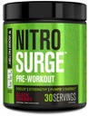 Supplément de pré-entraînement Jacked Factory NITROSURGE - Endless Energy, Instant Strength Gains, Clear Focus et Pompes Intenses - NO Booster & Powerful Preworkout Poudre d'énergie - 30 portions, cerise noire