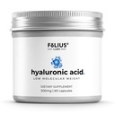 Ultra haute pureté Capsules d'acide hyaluronique 500mg - 95% Hyaluronate de sodium - hautement purifié et biodisponible - Faible poids moléculaire - Non-OGM Fermenté - 60 Capsules