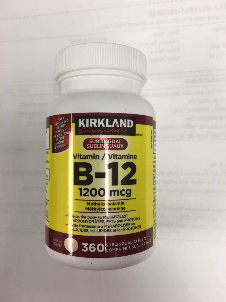 Kirkland Signature vitamine B12, 1200mcg, 360 comprimés