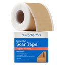 NUVADERMIS Silicone Scar Sheets for Surgical Scars - 120" x 1.5" Roll - Medical Grade Silicone Scar Tape and Face Tape for Wrinkles, Keloid Scars, and Hypertrophic Scars - Reusable - 1 Pack
