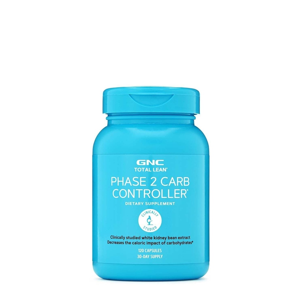 GNC Total Lean Phase 2 Contrôleur de glucides, diminue l'impact calorique des glucides, 120 capsules
