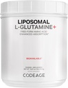 Codeage Poudre de L-glutamine liposomique - High-Potency L-glutamine 5 000 mg par portion - Approvisionnement de 3 mois - Livraison liposomique, Acide amino de forme libre, Glutamine non aromatisée - Non-OGM Sans gluten - 16,67 oz