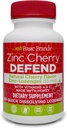 Marques de base – Zinc Cherry Defend - 100 Lozenges - Naturel Saveur de cerise Zinc–Lozenges - Immune Boost, Cold Relief, non-OGM, acétate de zinc et vitamine C - 2-Pack