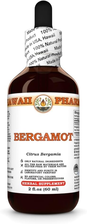 Extrait de Bergamot, Teinture pour Balance Lipidique, Soutient Clarity cognitive, Eases Joint Discomfort, Natural Wellness - 2 fl.oz
