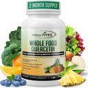 MoxyVites Quercetin avec supplément de 500mg de bromelain - Complexe de phytosomes bioactifs, aliments entiers biologiques purs soutien saisonnier, antioxydant, 20X Absorption et biodisponibilité-120 capsules