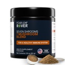 Four Leaf Rover Seven Shrooms - Supplément de champignons biologiques pour chiens - Extrait de champignons entiers formulé par un vétérinaire