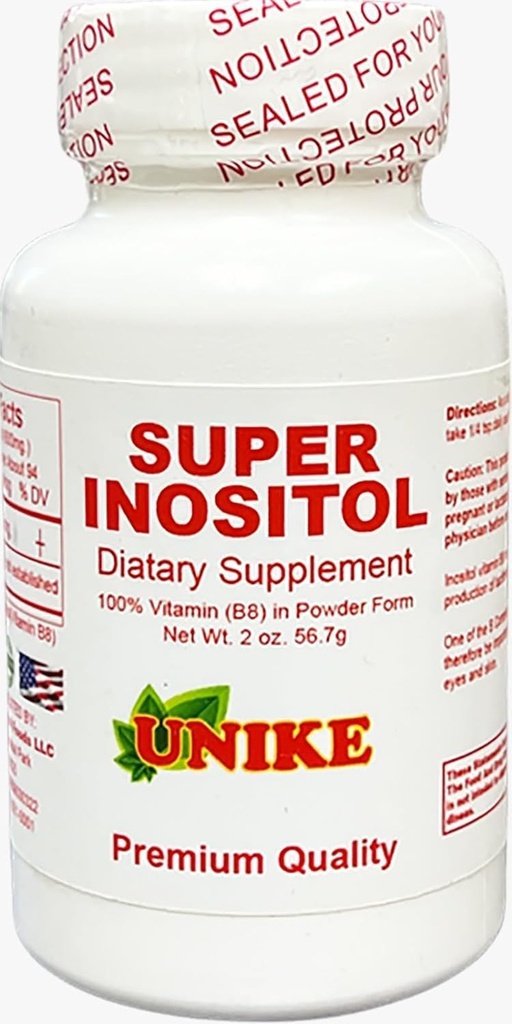 Supplément diététique Super Inositol (Vitamine B8) Poudre pour l'équilibre hormonal, la fertilité et le soutien ovarien.