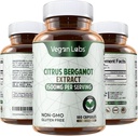Vegan Labs Citrus Bergamot Extract 1500MG- 180 Capsules Vegan- 25:1 Citrus Bergamia Extract- soutient la santé globale et la protection antioxydante- sans gluten, non-OGM