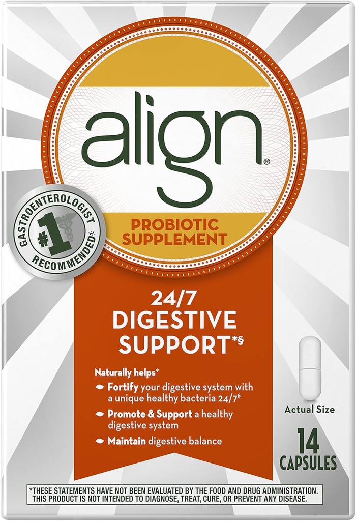 Aligner le supplément probiotique quotidien, le supplément probiotique, 14 capsules