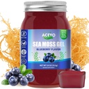 ACEYO (18 OZ) Irish Sea Moss Gel Bio cru de bleuet végétalien Saveur 102 Vitamines et minéraux Wild Harvested Non-GMO Immune Defense Booster Thyroïde Soutien digestif