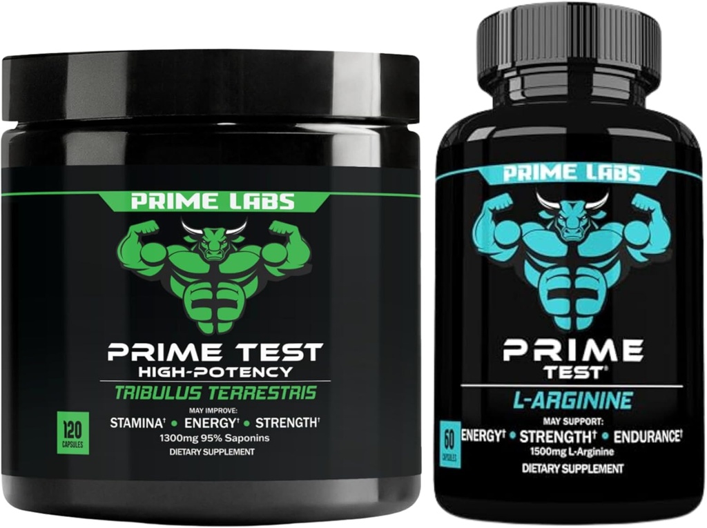 Premiers laboratoires Tribulus Terrestris (120 ct) + L oxyde nitrique d'arginine (60 ct)