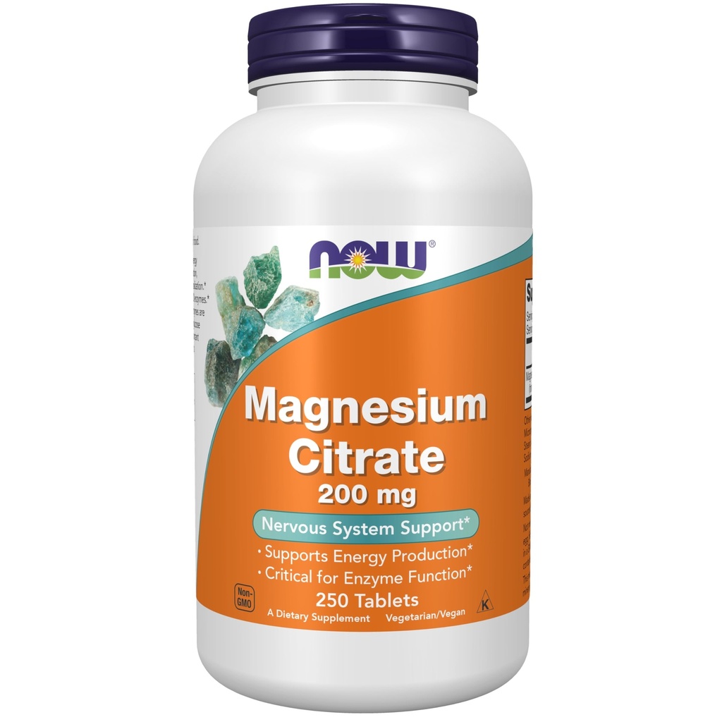 Suppléments, Citrate de magnésium 200 mg, Fonction enzymatique*, Soutien du système nerveux*, 250 Nombre (paquet de 1)