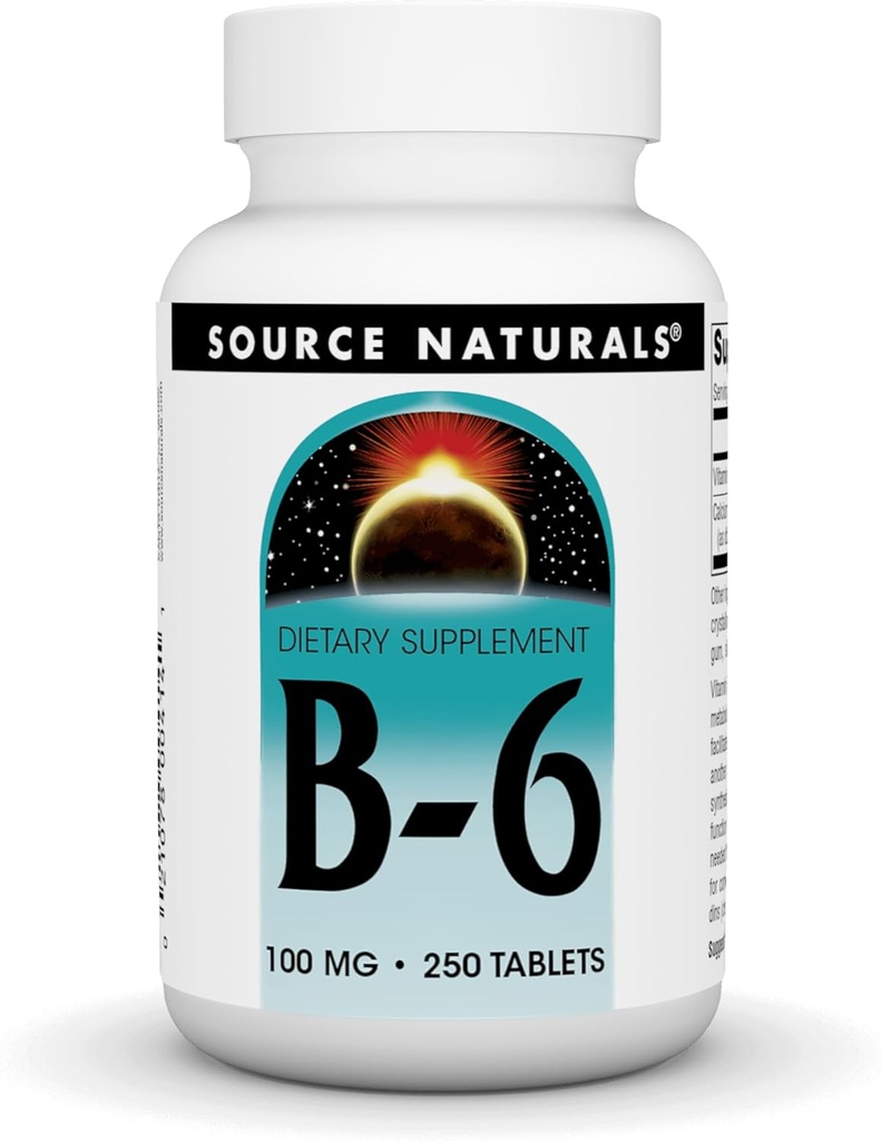 Source Naturelles Vitamine B-6, 100 mg Système immunitaire - 250 comprimés