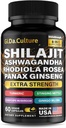 Shilajit Ashwagandha Rhodiola Rosea Panax Ginseng - pour hommes et femmes - Capsules Shilajit - 60 Capsules de Veggie