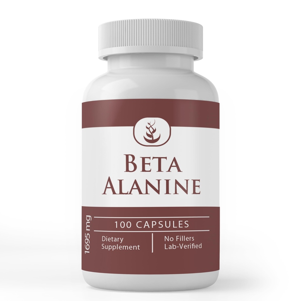 Ingrédients originaux purs Beta Alanine, (100 capsules) Toujours Pure, Pas d'additifs ou de remplissages, Lab Vérifié