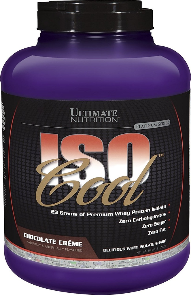Ultimate Nutrition ISO Cool Whey Isolate Protein Powder - Keto-Friendly - Sugar, Carb and Fat-Free - 23 Grams of Protein Per Serving, Chocolate, 5 Pounds