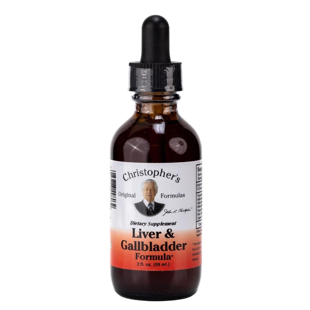 Formules originales de Christopher Foie et Gallbladder Formule, supplément à base de plantes pour la désintoxication et le soutien digestif, 2 fl oz